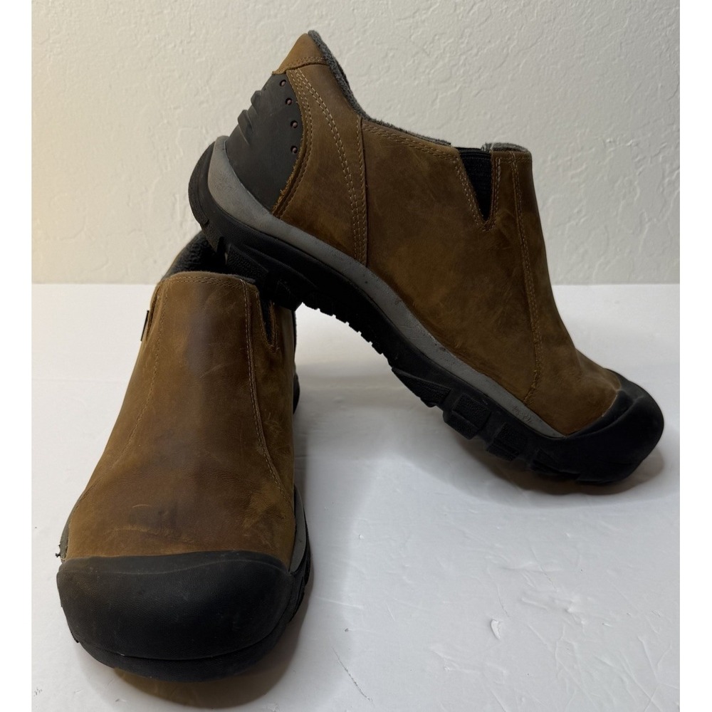 Keen Thermal Waterproof Slip On Insulated Shoes Mens Sz 13 Brown Leather Work